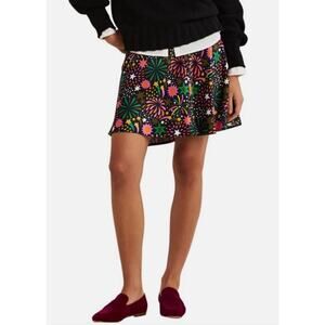 NWT Boden Celebration Print Satin Skirt Mini Flirty Size 10